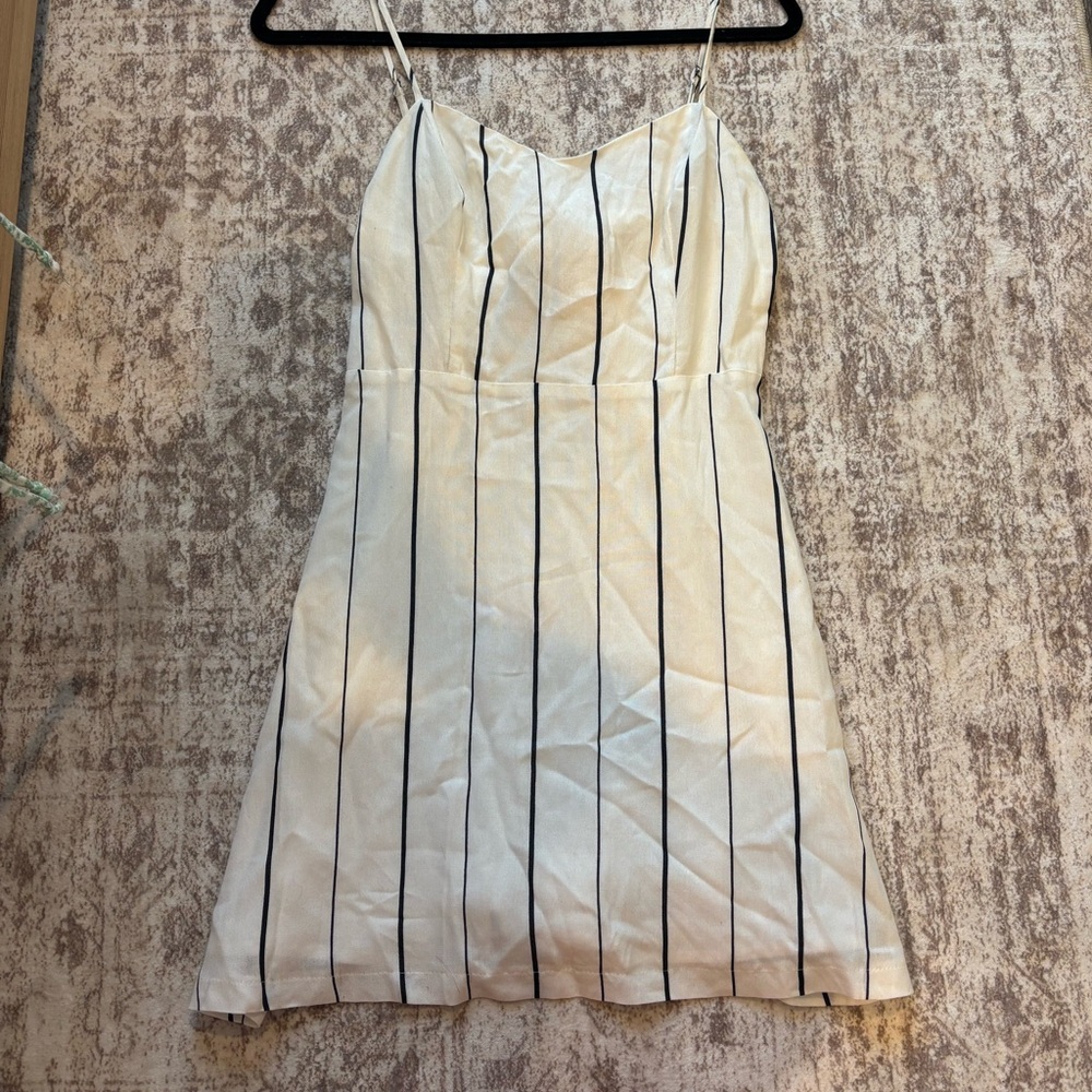 LUSH Navy and White Striped Dress